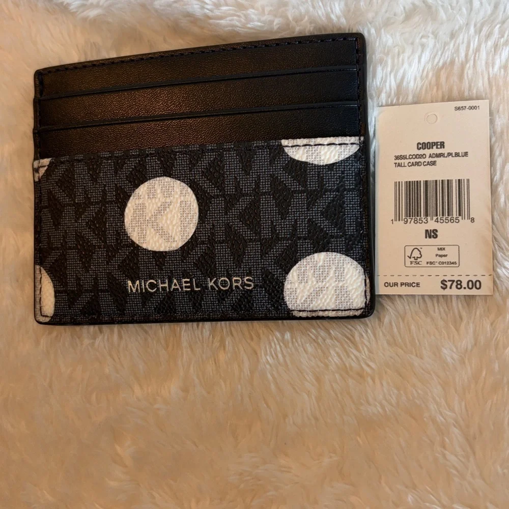 Michael Kors Cooper Admiral Blue/Pale Blue Tall Card Case | NWT